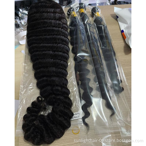 Hair dye long  Virgin Hair Wig 150%  Natural Peruvian  Deep Wave Human Hair Full Cuticle Aligned Peruvian Lace Front Wig